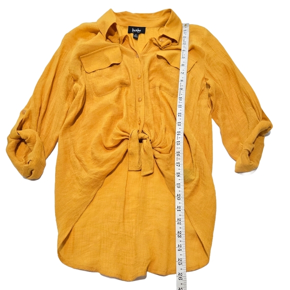 Women's Mustard Button-Up Blouse - Picture 8 of 12